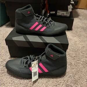 Adidas Black and Pink Wrestling Shoes